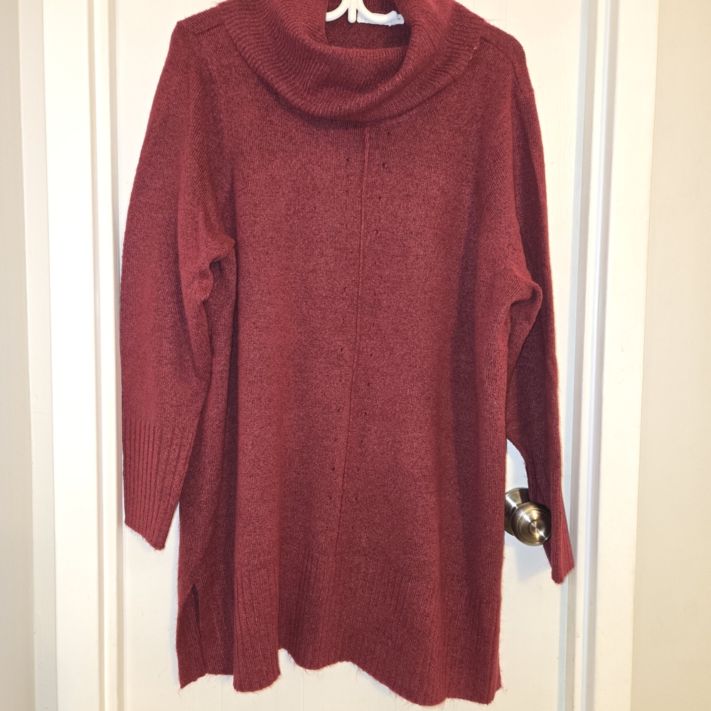 Cozy Red Cowl Neck Sweater